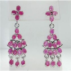 Silver Ruby Earrings