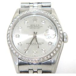 Rolex Steinless Steel Diamond Watch