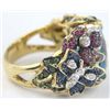 Image 5 : 18K Gold Multi Colored Diamond Ring