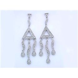 14k White Gold Dangling Earrings