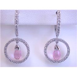 14k Gold Earrings with Diamonds and Quartz