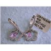 Image 3 : E.F.J. 14k Fashion Earrings with Diamonds and Quartz