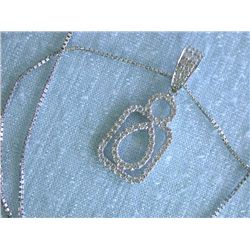 18k White Gold Necklace with Diamond Pendant