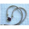 Image 3 : Silver Necklace with Gold and Amethyst