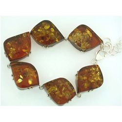 Silver and Amber Bracelet