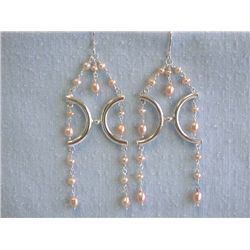 Dangling Silver and Pearl Earrings