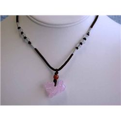 Rose Quartz Dragon Necklace