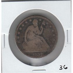 1857 0 SEATED HALF DOLLAR