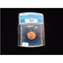 1946 S RED WHEAT CENT ANACS MS 65