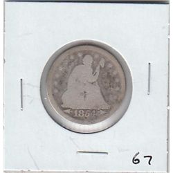 1854 SEATED QUARTER WITH ARROWS
