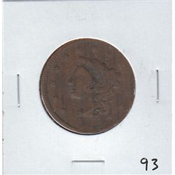 LARGE BRAIDED HAIR CENT NO DATE