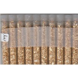 10 GLASS VIALS OF GOLD FLAKE