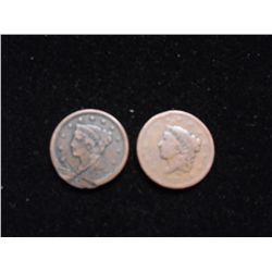 2 LARGE BRAIDED HAIR CENTS