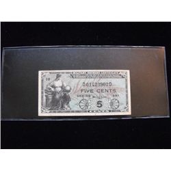 5 CENT MILITARY PAYMENT CERTIFICATE MPC SERIES 481