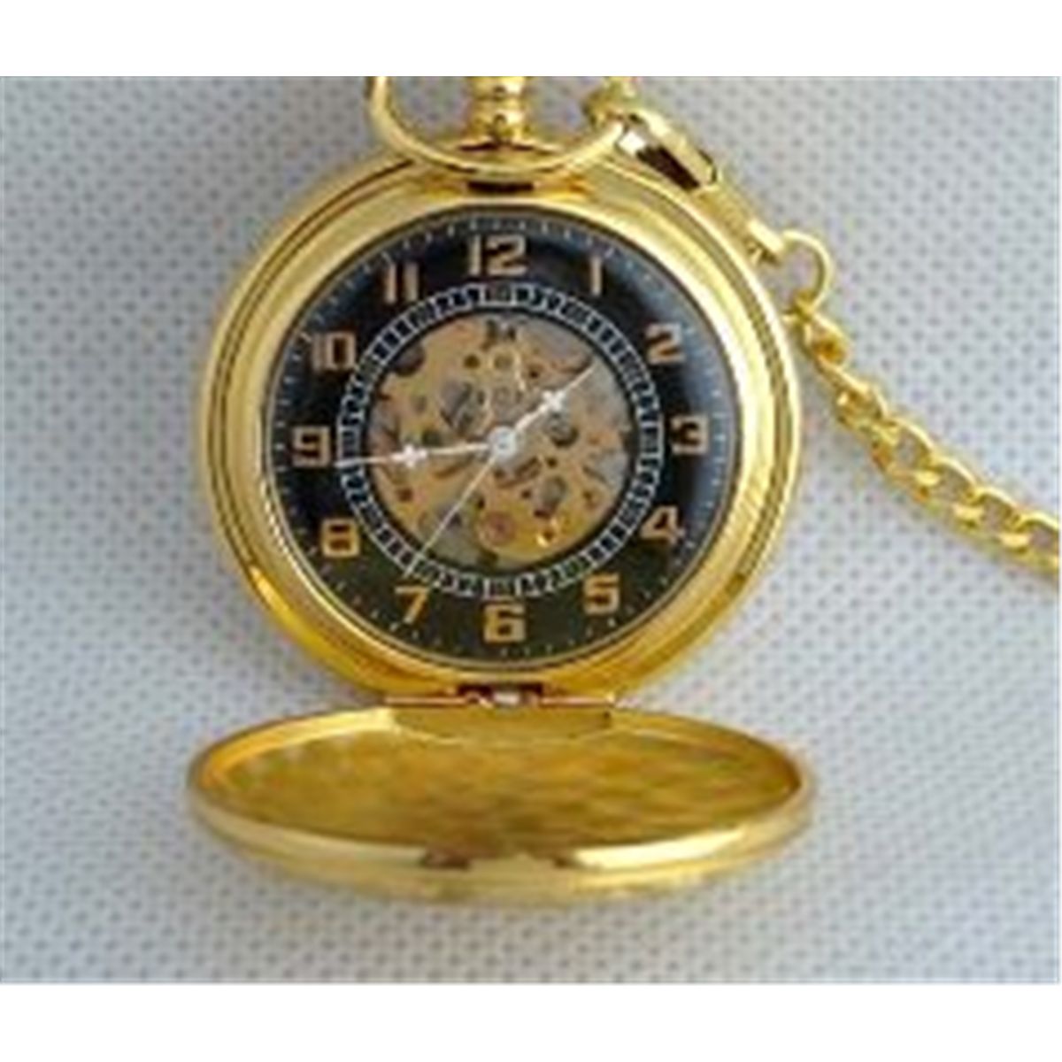 MWF1442 Classic Mens Gold Pocket Watch with Chain. MWF1442 Classic Mens Gold Pocket Watch with Chain.
