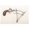 Image 1 : Mid 19th century percussion powder-tester  with large “V” spring mechanism. Wooden  pistol type grip
