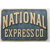 Image 1 : Original National Express Company two-sided  sign printed on cardboard, cream colored  letters on bl