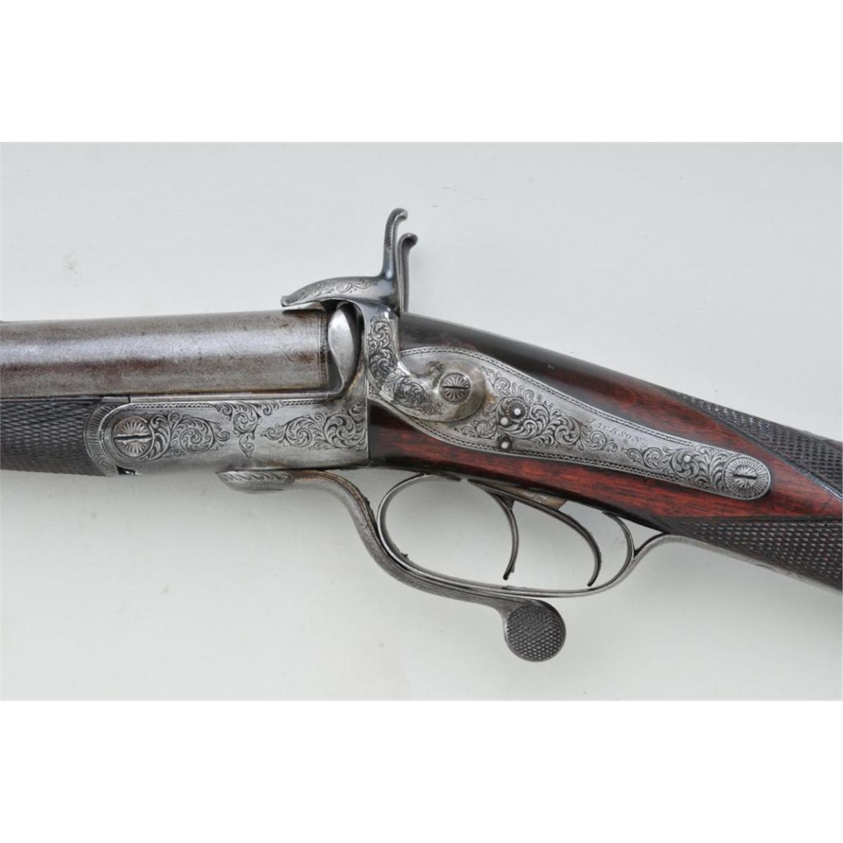 Interesting double-barrel pinfire rifle in .577 caliber marked “Jackson ...