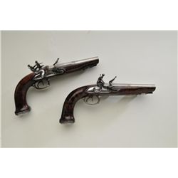 Pair of Eastern European double-barrel  flintlock pistols circa approx. 1790-1810.  Probably Austria