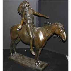 Early posthumous casting of American Indian  on horseback entitled Addressing the Great  Spirit, ori