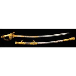 High grade presentation Civil War cavalry  officer’s sword inscribed Presented to Col.  W. B. Sipes 