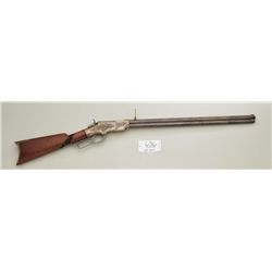 Original engraved 1860 Henry rifle, .44 Henry  rimfire, blue and plated finish, period  Victorian sc