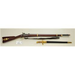Remington Zuave rifled musket, .58 caliber  percussion, blue and case hardened finish,  brass mounte