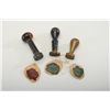Image 1 : Lot of three original wax sealers; one all  brass, Wells Fargo & Co. Express, Carthage,  NM; one bra