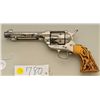 Image 1 : Colt Single Action Army revolver, .45  caliber, 5-1/2” barrel, factory nickel  finish, old aged stag