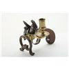 Image 2 : English tinder-lighter signed “J. Carr”, made  to resemble center hammer flintlock pistol,  brass bo