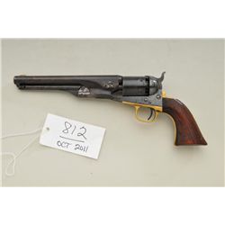 Colt model 1861 Navy, .36 caliber percussion,  7-1/2” round barrel, dark patina finish with  traces 