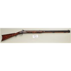 Half-stock Hawken style plains rifle, .54  caliber percussion, iron mounted, browned and  caseharden