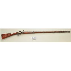 18th century Swiss flintlock military musket,  approx. .70 caliber smoothbore, 40” barrel,  55-1/2”