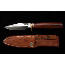 Randall Hunter, 3-3/4” blade, blade engraved  R. Batte with scabbard, exotic wood grip,  probably ro
