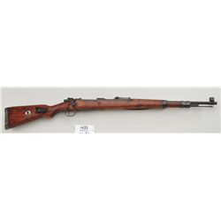 German Mauser bolt-action military rifle,  7.92mm cal., 24” barrel, military blue  finish, leather s