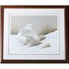 Image 1 : Hand-signed print by Dave Chapple showing  snow owl, #124 of 950. Approx 19-1/2” by 24”.  Framed and