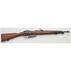 Italian Carcano bolt-action carbine, 7mm  cal., 18-1/2” barrel, military blue finish,  wood stock, s