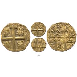 Lima, Peru, cob 4 escudos, 1750R, choice specimen from the Luz (1752).