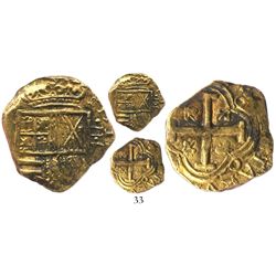 Bogota, Colombia, cob 2 escudos, Philip IV, assayer R to right, from the "Jupiter wreck" (San Miguel