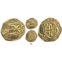 Bogota, Colombia, cob 2 escudos, 1701, posthumous Charles II, from the 1715 Fleet.