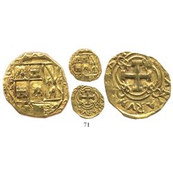 Bogota, Colombia, cob 2 escudos, Philip V, assayer not visible (S or M, 1720s-30s).