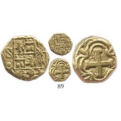 Bogota, Colombia, cob 1 escudo, Ferdinand VI, assayer S to left, distinctive cross.