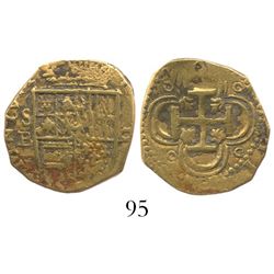 Seville, Spain, cob 2 escudos, Philip II, assayer B.