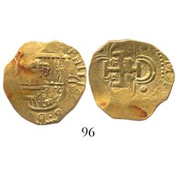 Seville, Spain, cob 2 escudos, Philip II, assayer not visible.