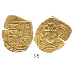 Seville, Spain, cob 2 escudos, Philip II, assayer B.