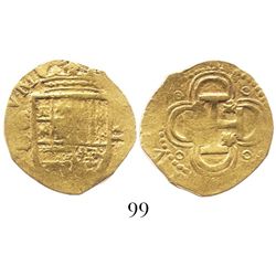 Seville, Spain, cob 2 escudos, Philip II or III, assayer B, possibly from the Atocha (1622).