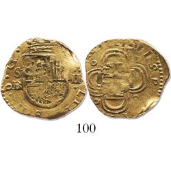 Seville Spain, cob 2 escudos, 1611B.