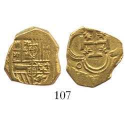 Seville, Spain, cob 2 escudos, Philip IV, assayer not visible, from the Spanish 1681 Fleet.
