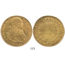 Potosi, Bolivia, bust 8 escudos, Charles IV, 1808PJ.