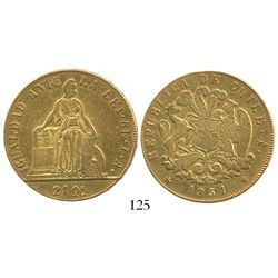Santiago, Chile, 8 escudos, 1851LA.